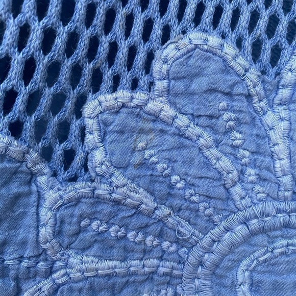 Lucky Brand | Lucky Lotus | Blue | Crochet | Terry Cloth Sweatshirt | Size:M - Picture 11 of 12